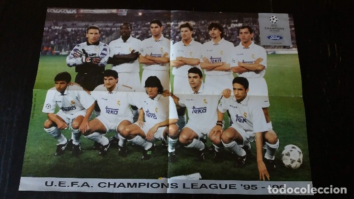 CARTEL- PÓSTER FORD * REAL MADRID ** U.E.F.A. CHAMPIONS LEAGUE 95-96 **60 X 43 CM (Coleccionismo Deportivo - Carteles de Fútbol)