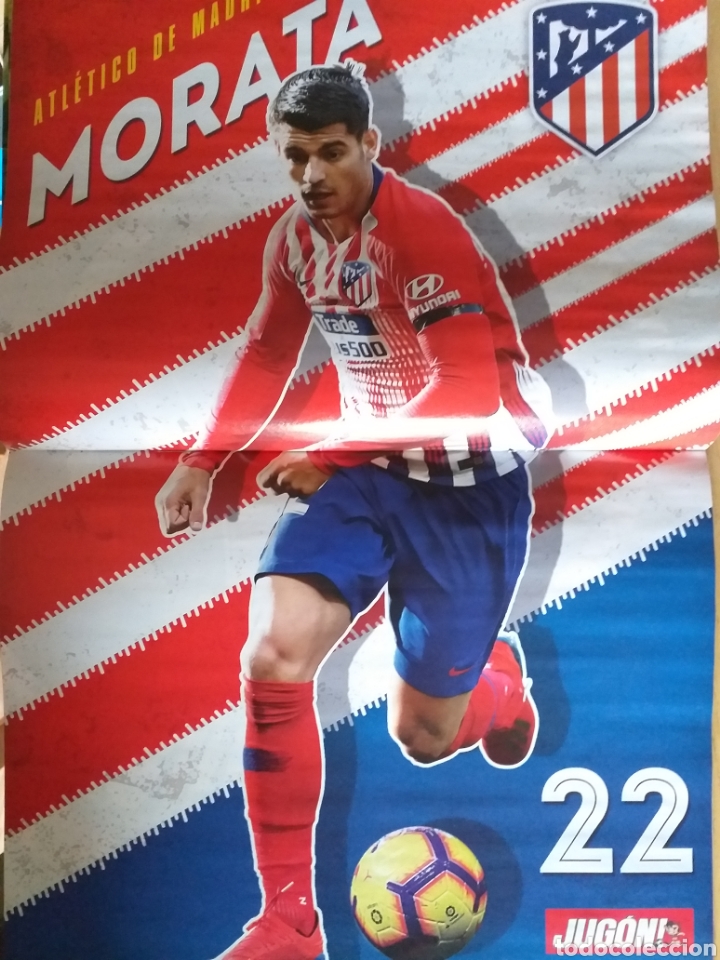 Coleccionismo deportivo: F&Uacute;TBOL P&Oacute;STER MORATA ATL&Eacute;TICO MADRID - SERGIO RAMOS REAL MADRID REVISTA JUG&Oacute;N TEMPORADA 2018 2019