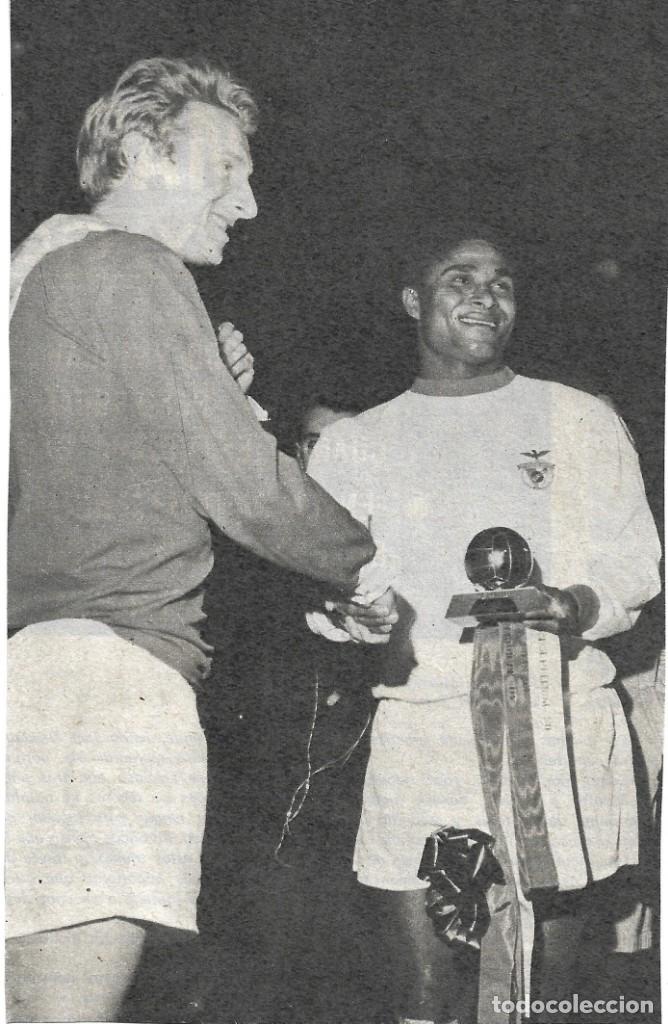 Collezionismo sportivo: MANCHESTER UNITED y BENFICA: Recorte de DENIS LAW con EUSEBIO