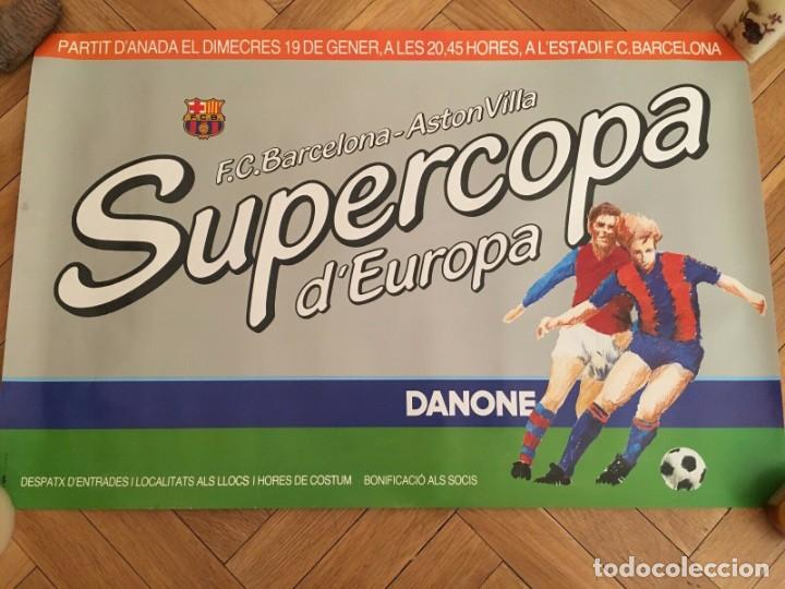 Sammelleidenschaft Sport: CARTEL POSTER OFICIAL ORIGINAL FINAL UEFA SUPERCOPA EUROPA BARCELONA ASTON VILLA 1982 1983 NOU CAMP