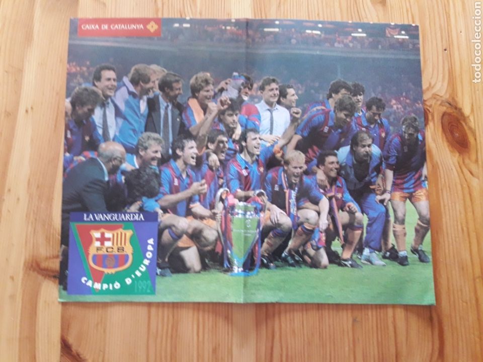 Collectionnisme sportif: Poster peque&ntilde;o bar&ccedil;a Futbol Club Barcelona Campeon europa 1992