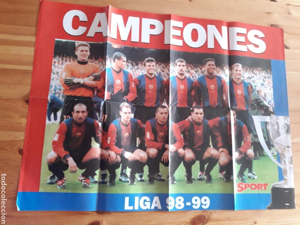 Coleccionismo deportivo: Poster bar&ccedil;a Futbol Club Barcelona Campeones Liga 98 99