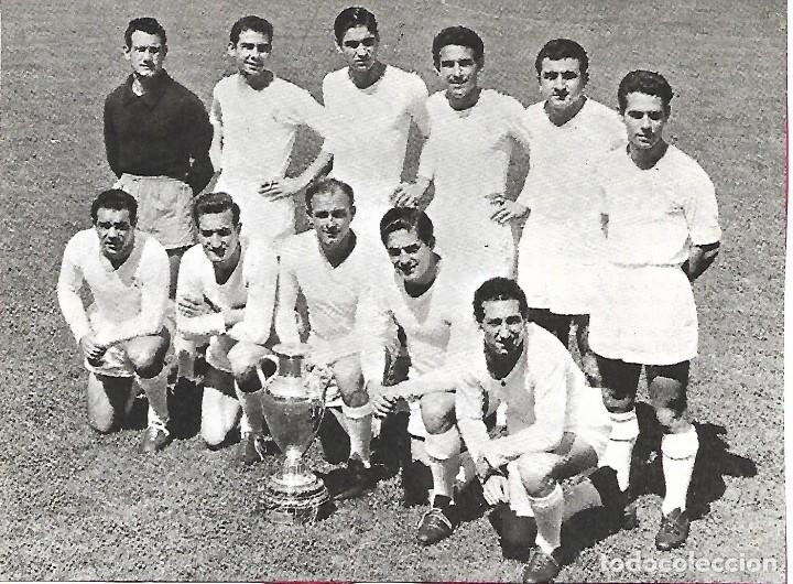 Collezionismo sportivo: REAL MADRID: Recorte del equipo Campe&oacute;n de la Copa de Europa de 1956