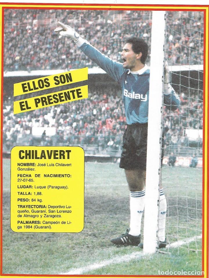 Collezionismo sportivo: REAL ZARAGOZA: L&aacute;mina de Jos&Eacute; Lu&iacute;s CHILAVERT. 1989
