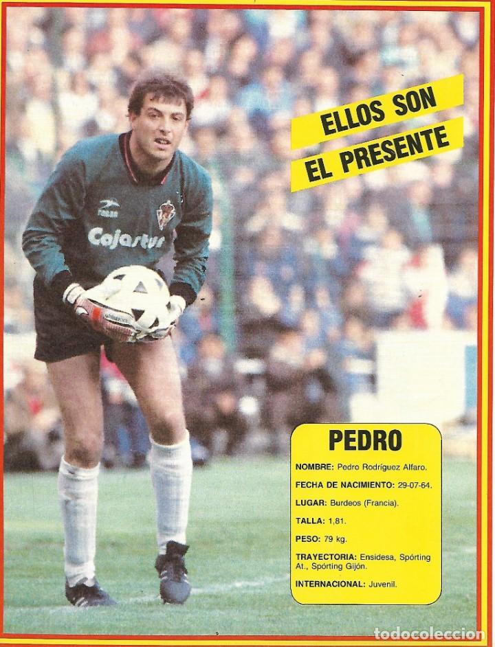 Collezionismo sportivo: REAL SPORTING DE GIJ&Oacute;N: L&aacute;mina de PEDRO. 1989