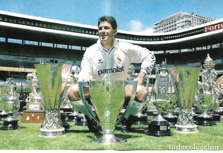 Collezionismo sportivo: REAL MADRID: Gran recorte de SANTILLANA rodeado de trofeos