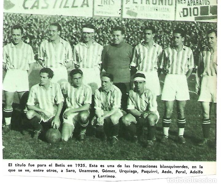 Collectionnisme sportif: REAL BETIS BALOMPI&Eacute;: Recorte de un equipo de la temporada 34-35, Campeones de Liga