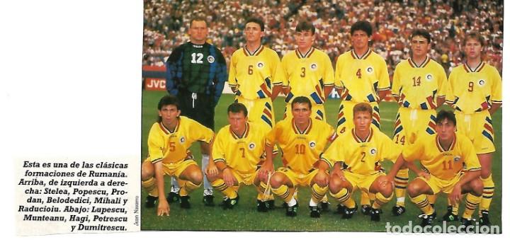 Collectionnisme sportif: SELECCI&Oacute;N DE F&Uacute;TBOL DE RUMAN&Iacute;A: Recorte de mediados de los a&ntilde;os 90