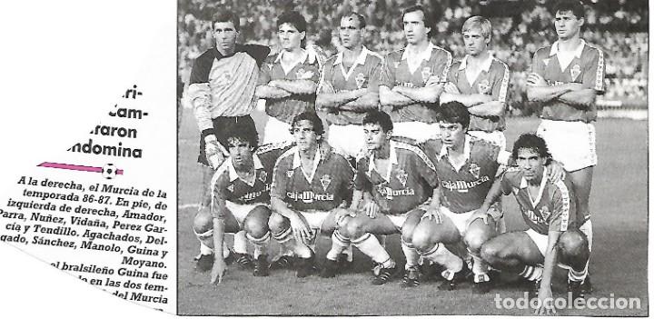 Collectionnisme sportif: REAL MURCIA: Recorte de un equipo de la temporada 86-87