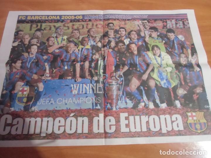Collectionnisme sportif: P&oacute;ster F&uacute;tbol Club Barcelona. Campe&oacute;n de Europa 2005-2006