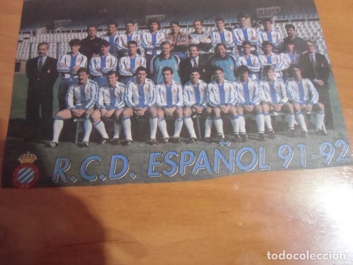 Collectionnisme sportif: Minip&oacute;ster plantilla R.C.D. Espa&ntilde;ol. Temporada 1991 - 1992