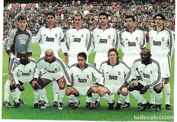 Collectionnisme sportif: REAL MADRID: Recorte de un equipo de la temporada 2000-01