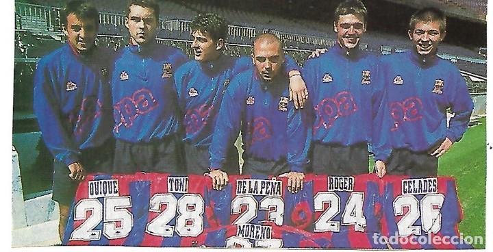 Collectionnisme sportif: BAR&Ccedil;A: Recorte de la Quinta del Mini ( QUIQUE &Aacute;LVAREZ, VELAMAZAN, MORENO, DE LA PE&Ntilde;A, ROGER yCELADES