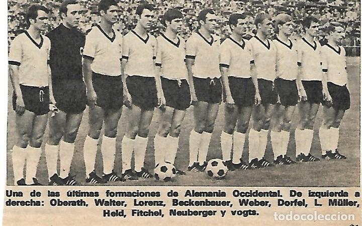 Sammelleidenschaft Sport: SELECCI&Oacute;N DE F&Uacute;TBOL DE ALEMANIA ( RFA ): Recorte de un equipo de 1970