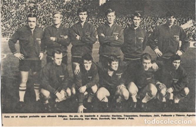 Collectionnisme sportif: SELECCI&Oacute;N DE F&Uacute;TBOL DE B&Eacute;LGICA: Gran recorte de un equipo de 1970