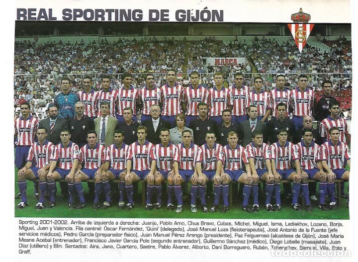Collectionnisme sportif: REAL SPORTING DE GIJ&Oacute;N: Recorte de la plantilla de la temporada 2001-02