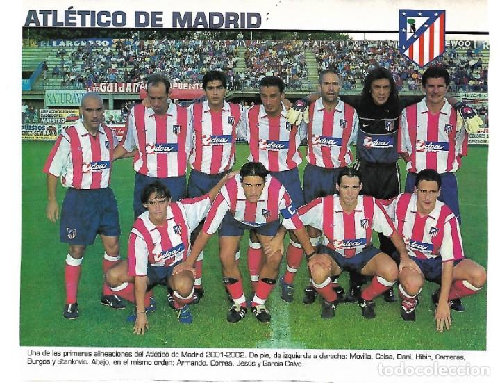 Collectionnisme sportif: ATL&Eacute;TICO DE MADRID: Recorte de un equipo de 2001