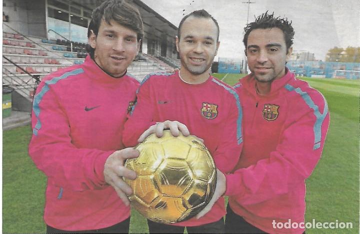 Sammelleidenschaft Sport: BAR&Ccedil;A: Gran recorte de MESSI, INIESTA y XAVI con el Bal&oacute;n de Oro