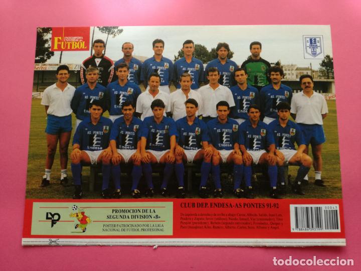 Sammelleidenschaft Sport: MINI POSTER CLUB DEPORTIVO ENDESA AS PONTES 91/92 PLANTILLA FUTBOL LIGA TEMPORADA 1991/1992 LAMINA