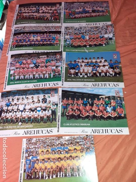 Sammelleidenschaft Sport: 8 antigua l&aacute;mina f&uacute;tbol real murcia,, osasuna,Madrid,mallorca,Barcelona, santander,1986