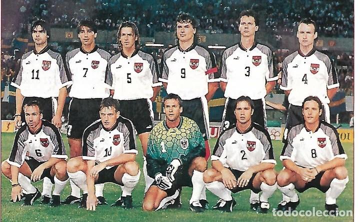 Collectionnisme sportif: SELECCI&Oacute;N DE F&Uacute;TBOL DE AUSTRIA: Recorte de un equipo de finales de los a&ntilde;os 90