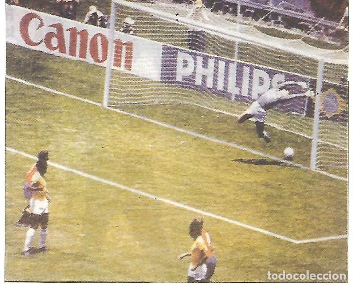 Sammelleidenschaft Sport: Recorte del gol de Espa&ntilde;a a Brasil en el Mundial 86, que no subi&oacute; al marcador.