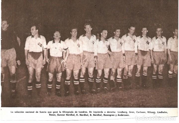 Sammelleidenschaft Sport: SELECCI&Oacute;N DE F&Uacute;TBOL DE SUECIA: Recorte del equipo Medalla de Oro en los JJ.OO. de Londres de 1948