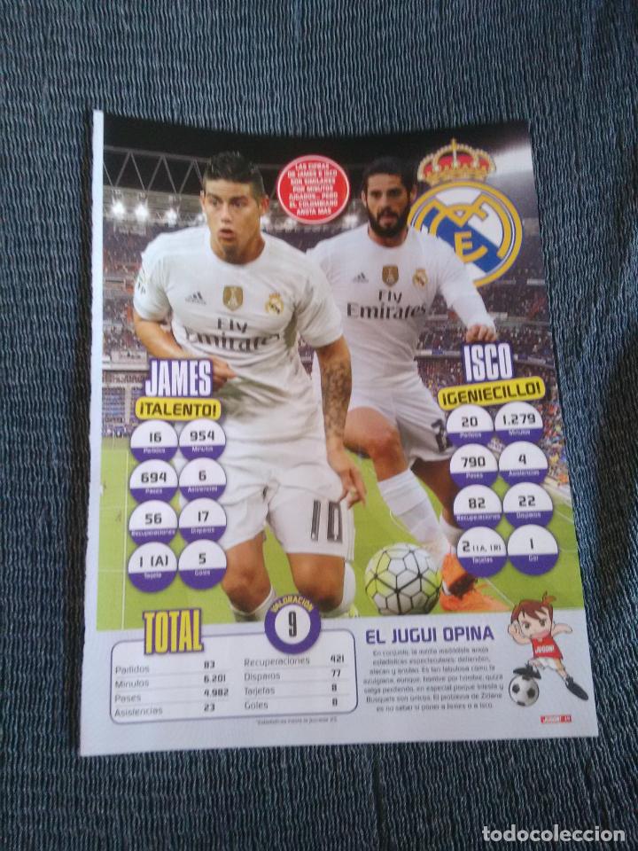 Coleccionismo deportivo: ISCO Y JAMES REAL MADRID TIPO POSTER DATOS 1 P&Aacute;G REVISTA JUG&Oacute;N + STARS EIBAR CAPA,KEKO BORJA BAST&Oacute;N