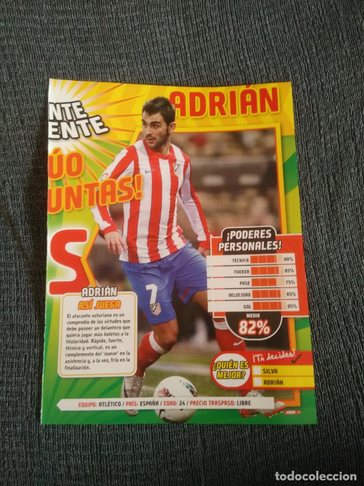 Sammelleidenschaft Sport: ADRI&Aacute;N ATL&Eacute;TICO DE MADRID - TIPO P&Oacute;STER CON DATOS 1 P&Aacute;GINA REVISTA JUGON