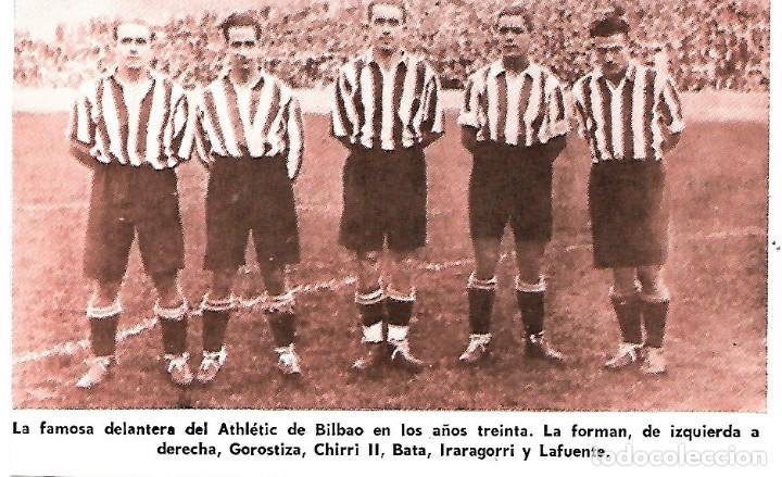 Collezionismo sportivo: ATHLETIC DE BILBAO: Recortede la delantera GOROSTIZA, CHIRRI II, BATA, IRARAGORRI y LAFUENTE