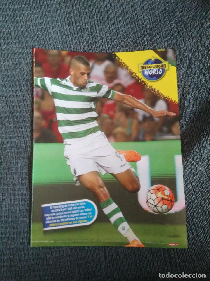 Collezionismo sportivo: SLIMANI SPORTING LISBOA PORTUGAL - P&Oacute;STER 1 P&Aacute;G REVISTA MEGA JUG&Oacute;N WORLD + DYBALA MORATA JUVENTUS