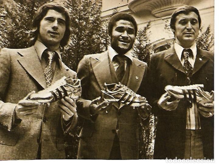 Collectionnisme sportif: Recorte de Torpedo MULLER, EUSEBIO y SKOBLAR, Goleadores europeos de 1972