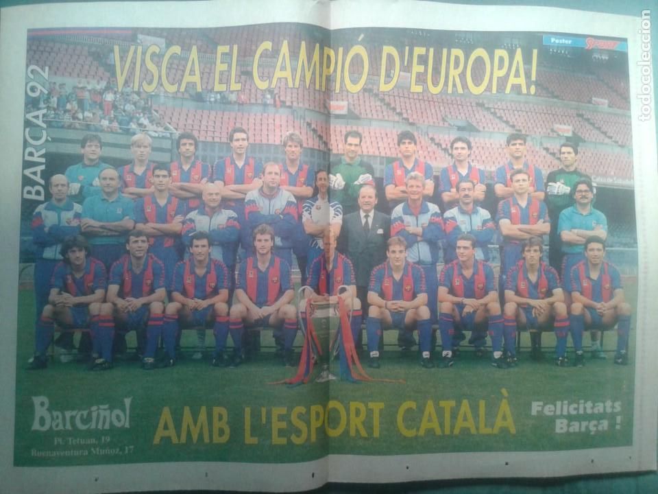 Coleccionismo deportivo: POSTER BAR&Ccedil;A 1991 -92 - Foto 1