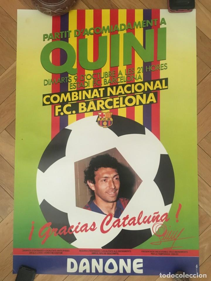 Coleccionismo deportivo: POSTER OFICIAL Y ORIGINAL HOMENAJE A QUINI BARCELONA COMBINADO NACIONAL 1984