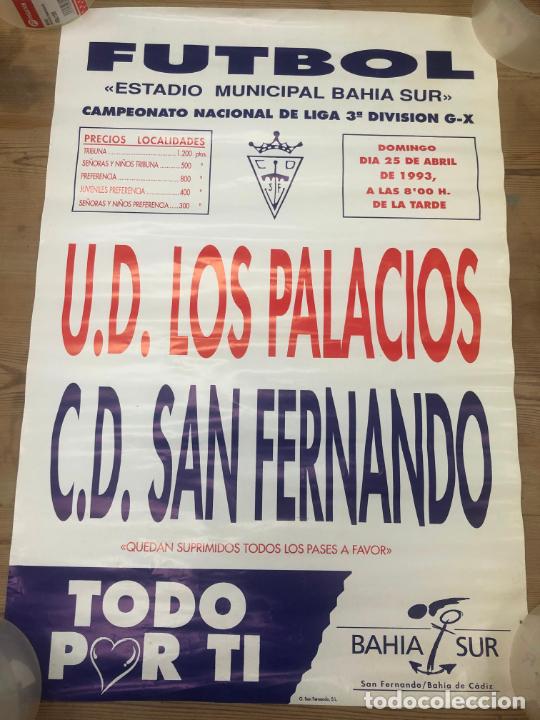 Collectionnisme sportif: CARTEL U.D LOS PALACIOS Y SAN FERNANDO - LIGA 3&ordm; DIVISION A&Ntilde;O 1993 - MEDIDA 64X44 CM