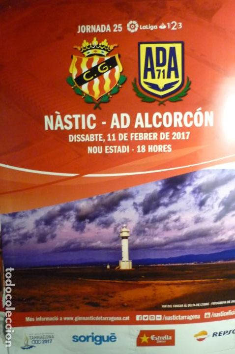 Collectionnisme sportif: cartel partido futbol nastic tarragona-alcorcon a&ntilde;o 2017