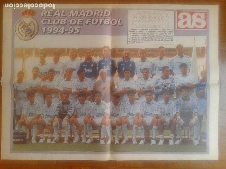 Coleccionismo deportivo: POSTER REAL MADRID 94-95 - Foto 1
