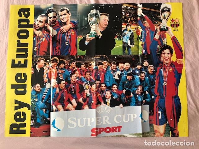 Sammelleidenschaft Sport: POSTER FC BARCELONA REY DE EUROPA 1998 UEFA SUPER CUP SPORT