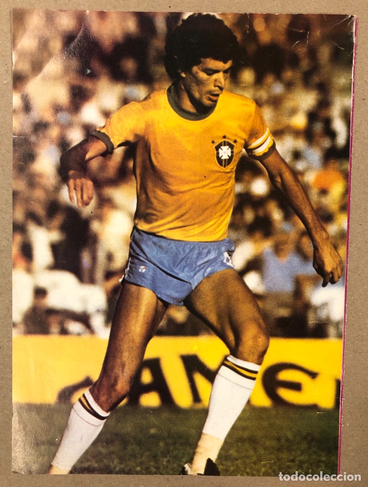 Coleccionismo deportivo: S&Oacute;CRATES BARSILEIRO(SELECCI&Oacute;N BRASIL). POSTER COLECCI&Oacute;N FAMOSOS DEL F&Uacute;TBOL. BIO AL DORSO.