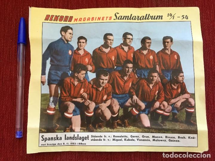 Sammelleidenschaft Sport: R10303 CARTEL POSTER SELECCION ESPA&Ntilde;OLA ESPA&Ntilde;A REVISTA SUECA REKORD (8-11-1953) EN BILBAO