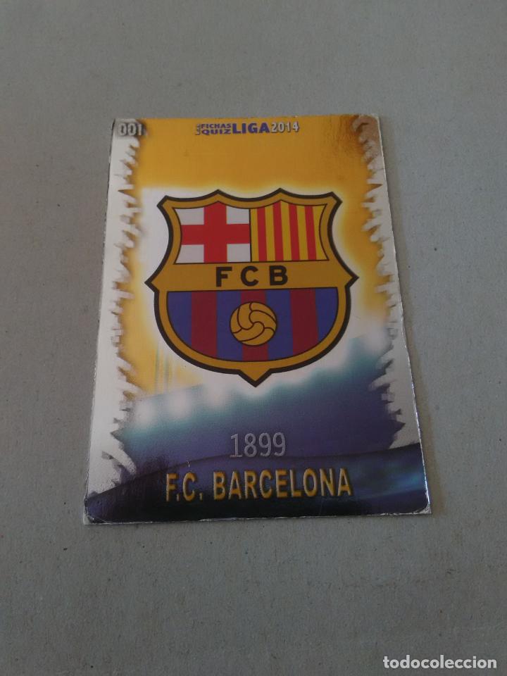 Collectionnisme sportif: N&ordm; 1 ESCUDO BRILLO LISO F.C. BARCELONA BAR&Ccedil;A CROMO F&Uacute;TBOL FICHAS LIGA 2013-2014 MUNDICROMO 13-14