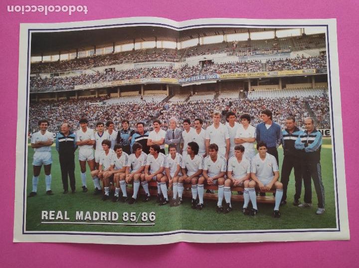 Coleccionismo deportivo: POSTER REAL MADRID PRESENTACION TEMPORADA 85 86 PLANTILLA FUTBOL 1985 1986