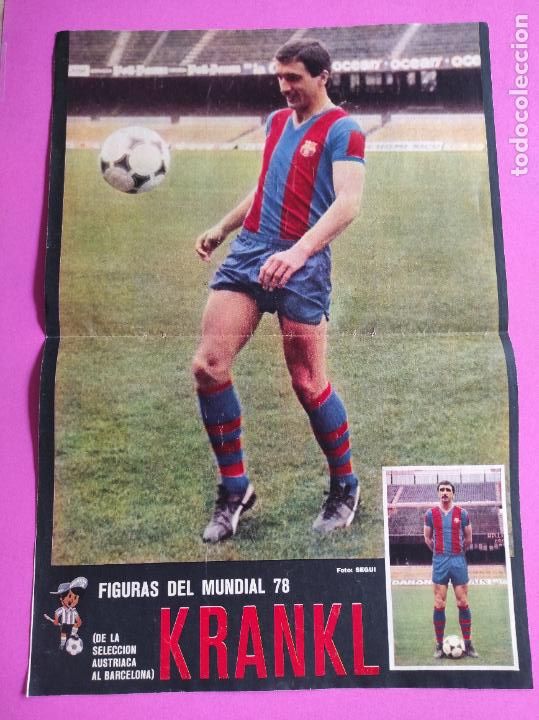 Sports collectibles: POSTER GRANDE KRANKL - REVISTA AS COLOR - FIGURAS DEL MUNDIAL 78 - SELECCION AUSTRIA BAR&Ccedil;A 1978