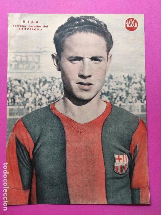 Sammelleidenschaft Sport: LAMINA MARCA - RIBA (FC BARCELONA) - POSTER FUTBOL A&Ntilde;OS 40 BAR&Ccedil;A