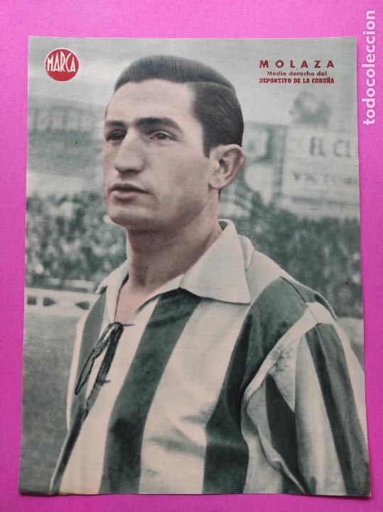 Sammelleidenschaft Sport: LAMINA MARCA - MOLAZA (RC DEPORTIVO DE LA CORU&Ntilde;A) - POSTER FUTBOL A&Ntilde;OS 40
