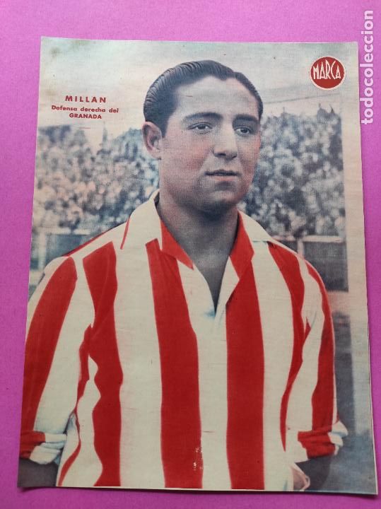 Sammelleidenschaft Sport: LAMINA MARCA - MILLAN (GRANANDA CF) - POSTER FUTBOL A&Ntilde;OS 40