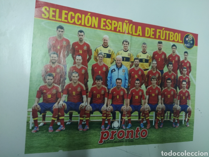 Sammelleidenschaft Sport: Poster de la selecci&oacute;n espa&ntilde;ola de f&uacute;tbol revista Pronto euro2012 de 41 X 30 cm