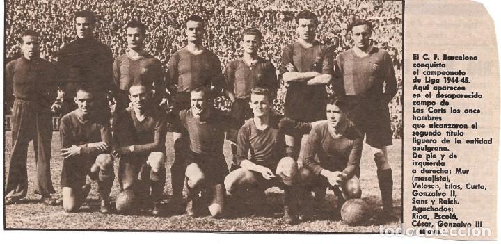 Sammelleidenschaft Sport: BAR&Ccedil;A: Recorte de un equipo de la temporada 44-45, Campeones de Liga