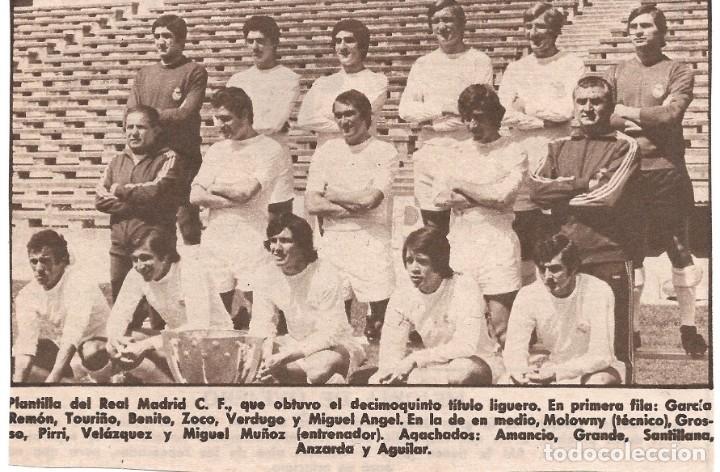 Sammelleidenschaft Sport: REAL MADRID: Recorte de la plantilla de la temporada 71-72, Campeones de Liga