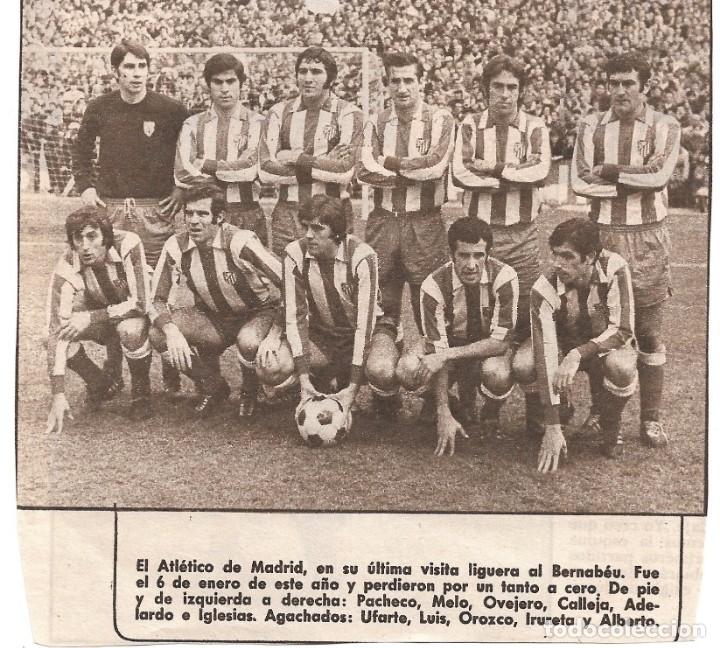 Sammelleidenschaft Sport: ATL&Eacute;TICO DE MADRID: Recorte de un equipo de la temporada 71-72